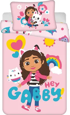 Produktbild von Gabby's Dollhouse Kinder Bettwäsche – Bettbezug 100x135 cm & Kissenbezug 40x60 cm