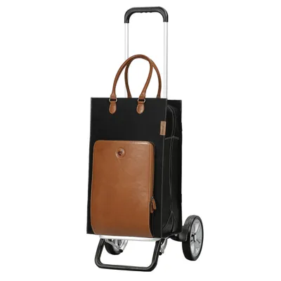 Produktbild von ANDERSEN Einkaufstrolley - Alu Star Shopper Charu braun 49 L Leder, nachhaltig, Aluminium, höhenverstellbar, Räder abnehmbar