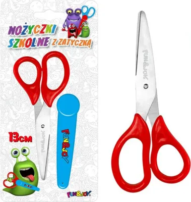 Image de Ciseaux d'écolier avec bouchon 13 cm Fun&Joy