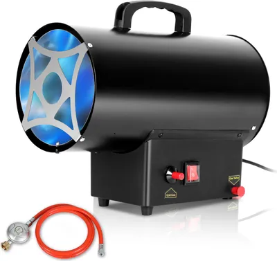 Produktbild von Mobiler Gasheizer 10 kW Gasheizgebläse 700 mbar, leistungsstarker Bauheizer Heizlüfter für Werkstatt Halle Garage und Baustelle