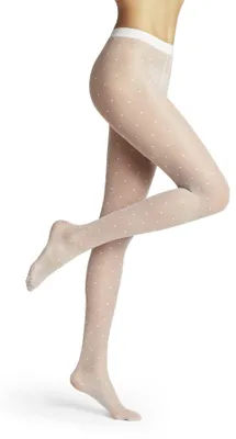 Image de Collant transparent FALKE pour femmes, modèle Dot, 15 DEN, résistant aux accrocs