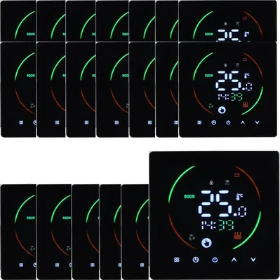 Obrázek produktu pro 20x Chytrý digitální pokojový termostat pro 16A elektrické podlahové vytápění, programovatelný regulátor teploty LCD nástěnný termostat , černý