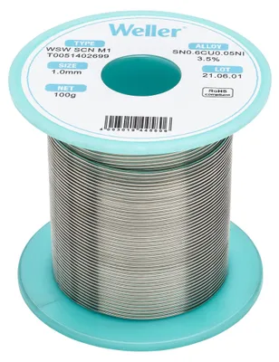 Produktbild von Weller WSW SCN M1 Lötdraht, Ø 1,0 mm, 100 g, Silber