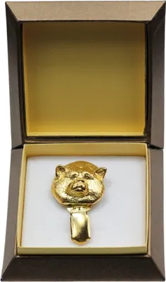 Produktbild von Akita, Akita Inu - Brosche mit Clip, vergoldeter Startnummernhalter, Geschenk für Hundeausstellung der Marke Art-Dog