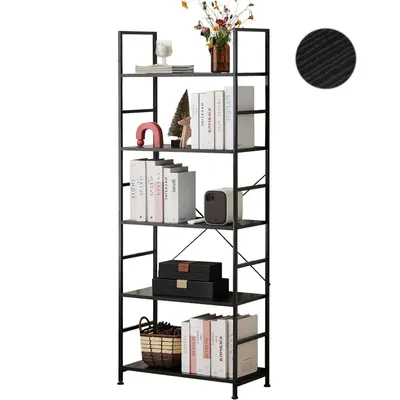Produktbild von Bücherregal Standregal Bookshelf Regal Stehend mit 5 Ebenen Metallrahmen Freistehendes Regal Wohnzimmer Schlafzimmer Arbeitszimmer