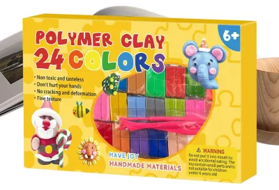Immagine prodotto di Argilla modellabile ad aria asciutta per bambini, 24 colori con accessori
