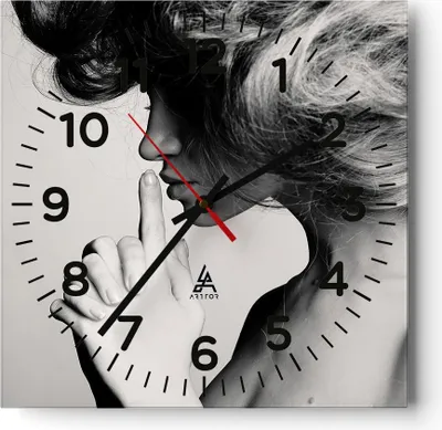 Produktbild von Wanduhr - Quadrat - Glasuhr - Frau Modell - 40x40cm - Schleichendes Uhrwerk - Lautlos - zum Aufhängen bereit - Dekoration Modern - Wanddekoration aus Glas - C4AC40x40-3546