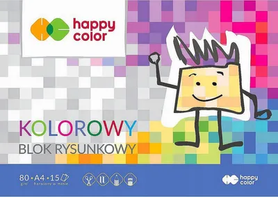 Produktbild von HAPPY COLOR A4 Farbzeichenblock, 15 Blatt, 80g