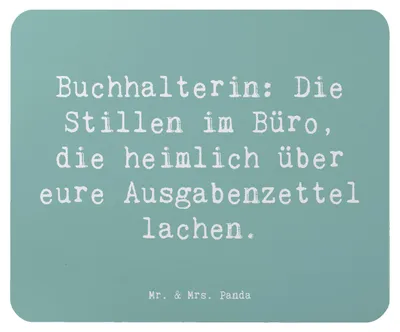Produktbild von Mr. & Mrs. Panda Mousepad Spruch Buchhalterin Humor - Meeresbrise - Geschenk, Rechnungswesen, pc mauspad, Berufsgestaltung, Beruf, personalisierte Geschenke, Zahlen