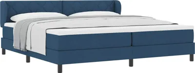 Produktbild von Boxspringbett mit Matratze mit Kopfteil Blau 200 x 200 cm Stoff