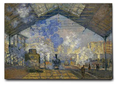 Produktbild von Giallobus - Der Bahnhof von San Lazzaro London - Claude Monet - 140L x 100B cm - Bild - Leinwand mit Standardrahmen