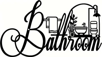 Imagen del producto de INF Letrero de baño de hierro  - Adorno colgante creativo