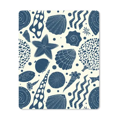 Produktbild von MuchoWow® Mauspad Mousepad Muscheln - Strand - Blau - Muster 19x23 cm - Mousepads - Maus Mat - Pad - Mausunterlage - Mauspads - Spielen