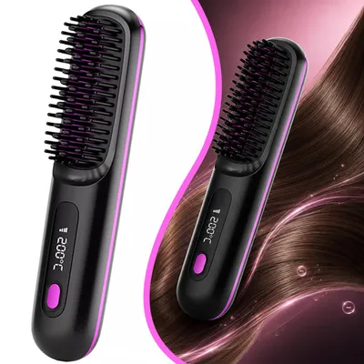 Produktbild von Stylingbürste für Kurze Haare, Glättbürste Kabellos, für Glätten und Locken, ideal für Reisen