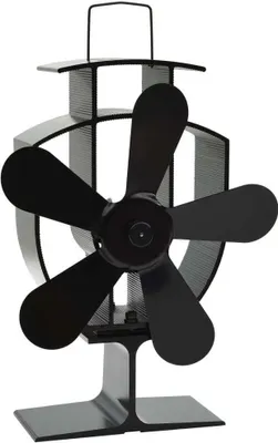 Produktbild von vidaXL Ofenventilator Wärmebetrieben 5 Blätter Schwarz