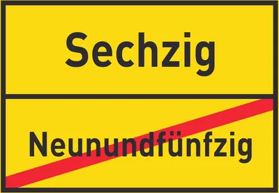 Produktbild von Sechzig Neunundfünfzig Schild Ortsschild A2 Rückseite selbstklebend