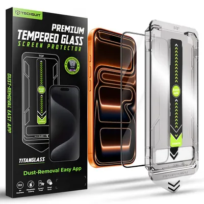 Produktbild von Techsuit - TitanGlass FullCover Schutzglas für iPhone 17 Pro Max – schwarz