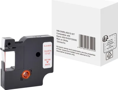 Produktbild von Schriftband wie Dymo S0720550 12mmx7m rt auf ws
