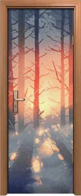 Produktbild von Türposter 70x200 cm Türaufkleber Türtapete Türfolie Klebefolie Winter Landschaft verlassenen Hauses