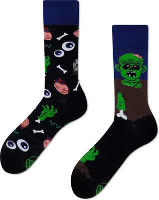 Produktbild von Many Mornings – verrückte, bunte mismatched Socken – The Zombie Gr. 43-46