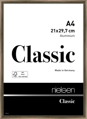 Produktbild von nielsen Aluminium Bilderrahmen Classic, 21x29,7 cm (A4), Struktur Walnuss