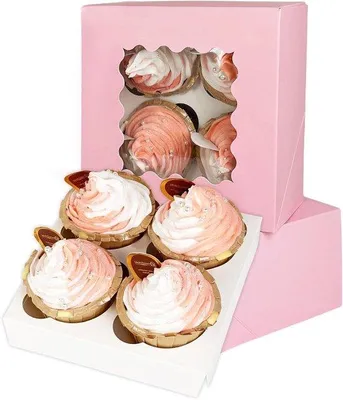 Immagine prodotto di Portacupcake automatici, rosa, 12 pezzi, 16x16x7 cm, pasticceria