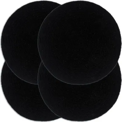 Obrázok produktu pre Podložky 4 ks čierne 38 cm okrúhle bavlnené
