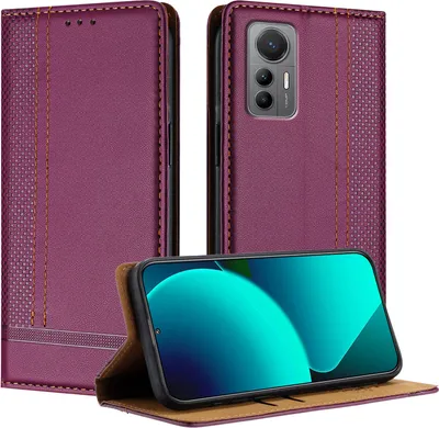 Produktbild von Handyhülle für Xiaomi 12 Lite Leder Flip Klappbare Schutzhülle mit Standfunktion Lila