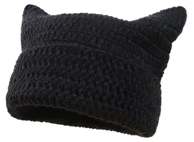 Produktbild von Gestrickte Mütze – Katzenohren – Einfarbig