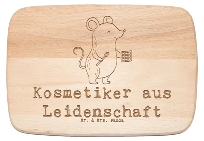 Produktbild von Mr. & Mrs. Panda Frühstücksbrettchen Kosmetiker Leidenschaft - Transparent - Geschenk, Frühstücksbrett, Spruch, schneidbrett, Holzbrett, Schneidebrett, Ausbildung, Lustig