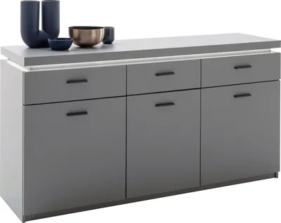 Produktbild von Sideboard - Arktisgrau Nachbildung - 156 x 83 cm - mit LED-Oberplattenbeleuchtung