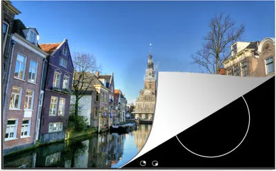 Produktbild von KitchenYeah© Herdabdeckplatte Alkmaar - Aussicht - Kanal , 81x52cm, Küche Deko, Glaskeramikkochfeld Herdabdeckung, Abdeckplatte fùr Kochfeld