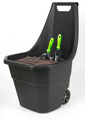 Image de Diable de jardin noir Chariot de jardin Chariot de transport Brouette Baquet
