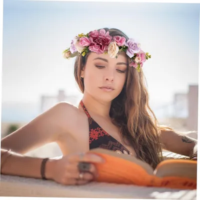 Produktbild von 2 Stück Blumenkränze für Hochzeiten, Brautstirnbänder und Haarschmuck für Frauen und Mädchen
