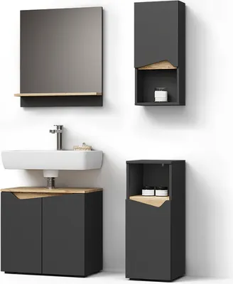 Produktbild von Badmöbel-Kombination Livinity Timavo Anthrazit 4 Teile, Model 52982