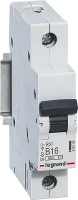 Image de Legrand RX3 disjoncteur, disjoncteur de protection, caractéristique B, 16A, unipolaire, 6000A, 230/400VAC, 1TE, 12 pièces, 419136