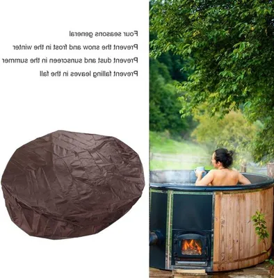 Runde Abdeckung für Außen: SPA-Abdeckungen, Gartenmöbelabdeckungen und runde Poolabdeckung mit Kordelzug (Braun)