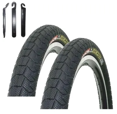 Produktbild von 2 x Kenda K-907 Krackpot BMX Fahrradreifen 58-406 (20 x 2.25) Schwarz inkl. Reifenheber