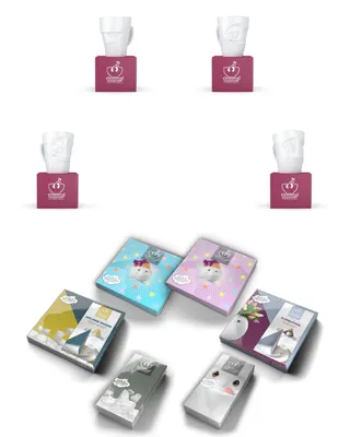 Produktbild von Fiftyeight Henkelbecher-Set 4-tlg.  350 ml + Servietten Nr 027 weiß Kaffeebecher Mug