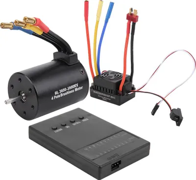 Obrázek produktu pro 3650 3500KV střídavý motor Programovací karta 60A ESC s vodotěsným BEC pro 1/10 RC auta