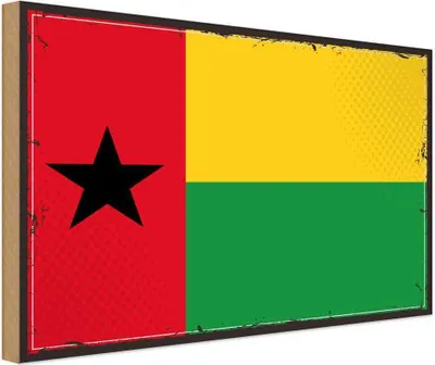 Produktbild von vianmo Holzschild 12x18 cm Guinea-Bissaus Guinea Flagge Fahne Wappen