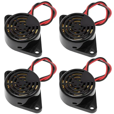 Imagen del producto de Zumbador piezoeléctrico, 4 unidades, para voltaje DC de 3V a 24V, 100dB