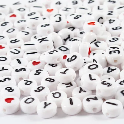 Produktbild von Creativ Company CC Buchstabenperlen aus Kunststoff, 7 mm, Weiß, 200 Stück