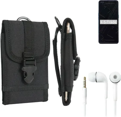 Produktbild von K-S-Trade Holster Schutz Hülle kompatibel mit Oppo Reno4 Gürteltasche Handy Hülle Tasche outdoor Seitentasche schwarz 1x + Kopfhörer