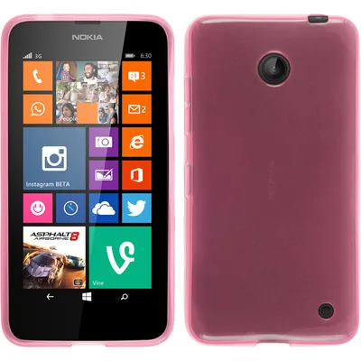 Produktbild von PhoneNatic Case kompatibel mit  Nokia Lumia 630 - rosa Silikon Hülle transparent + 2 Schutzfolien