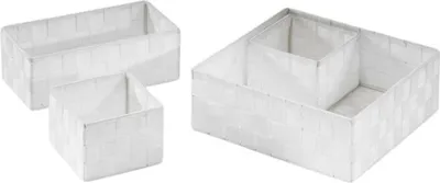 Produktbild von 4er Set Aufbewahrungsbox Regalbox Box Kiste Staubox Korb Regal Nylon Weiß