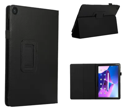 Image de Pour Lenovo Tab M10 4ème Gen / Tab 10.1 2025 Housse en cuir synthétique pour tablette Etuis Case Noir