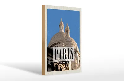 Produktbild von Holzschild Reise 20x30cm Paris France Architektur