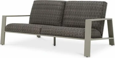 Produktbild von Casa Padrino Luxus Kunstrattan Garten Sofa Grau 180 cm - Garten Möbel