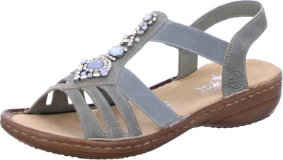 Produktbild von Rieker Damen Sandale Slingback Glitzersteine 60839, Größe:37 EU, Farbe:Grün